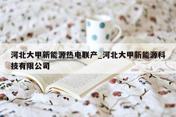 河北大甲新能源热电联产_河北大甲新能源科技有限公司
