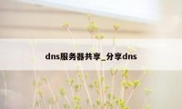dns服务器共享_分享dns
